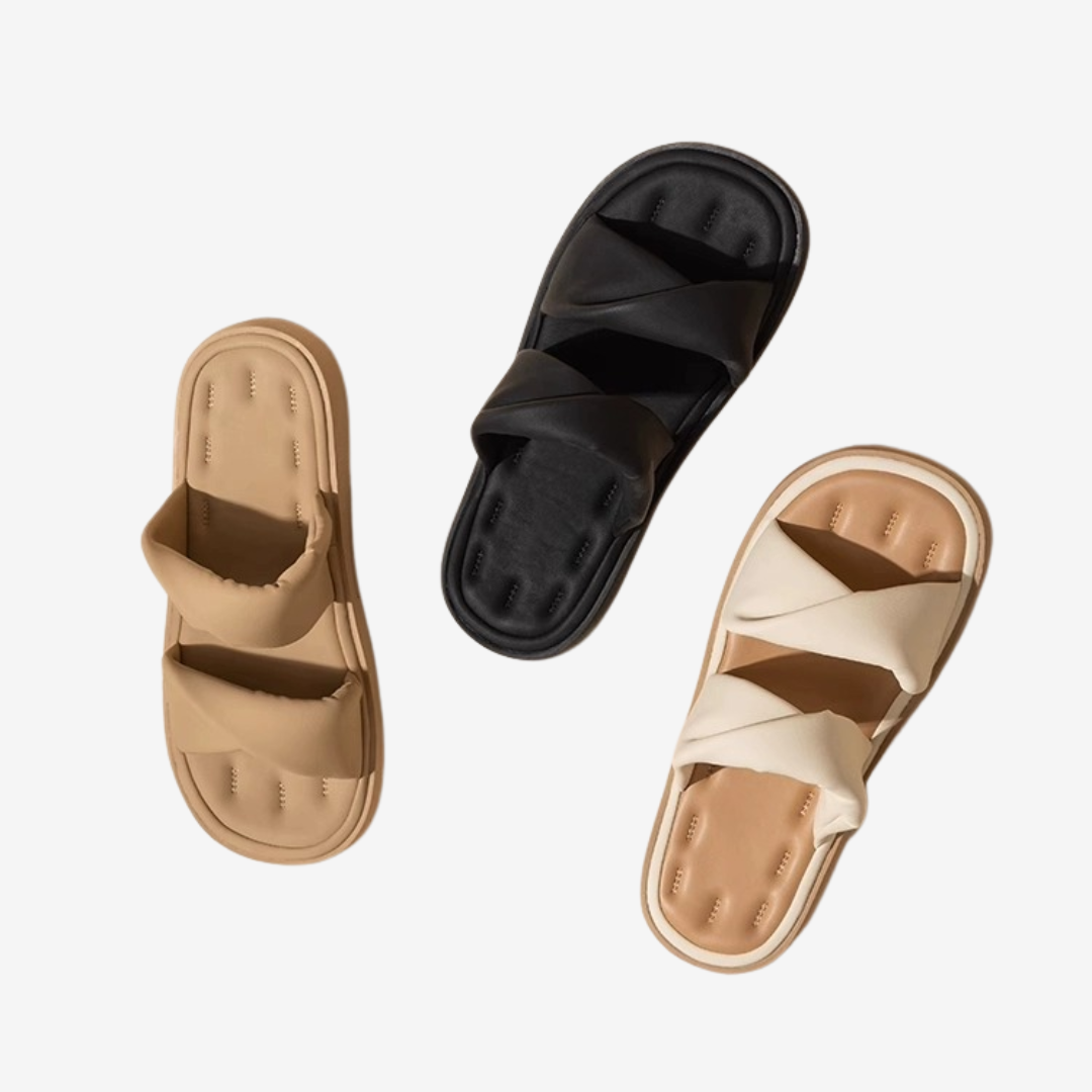 Adélaïde™ Sandales Plates en Cuir