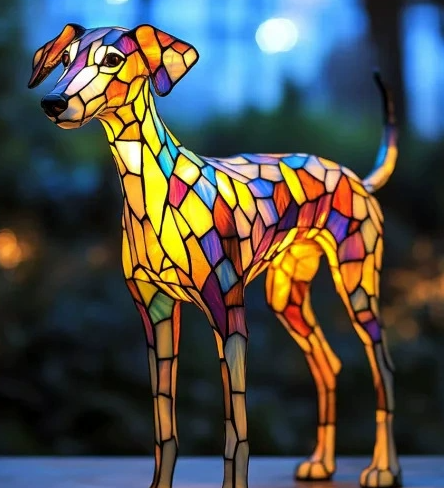 Stained Glass Greyhound Lamp