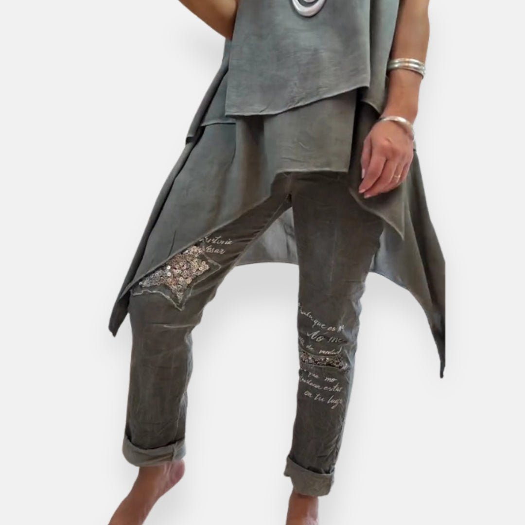 Clarissa | Pantalon décontracté à détail étoile