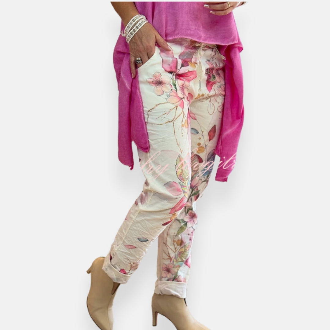 Zoeline | Pantalon fluide à imprimé floral