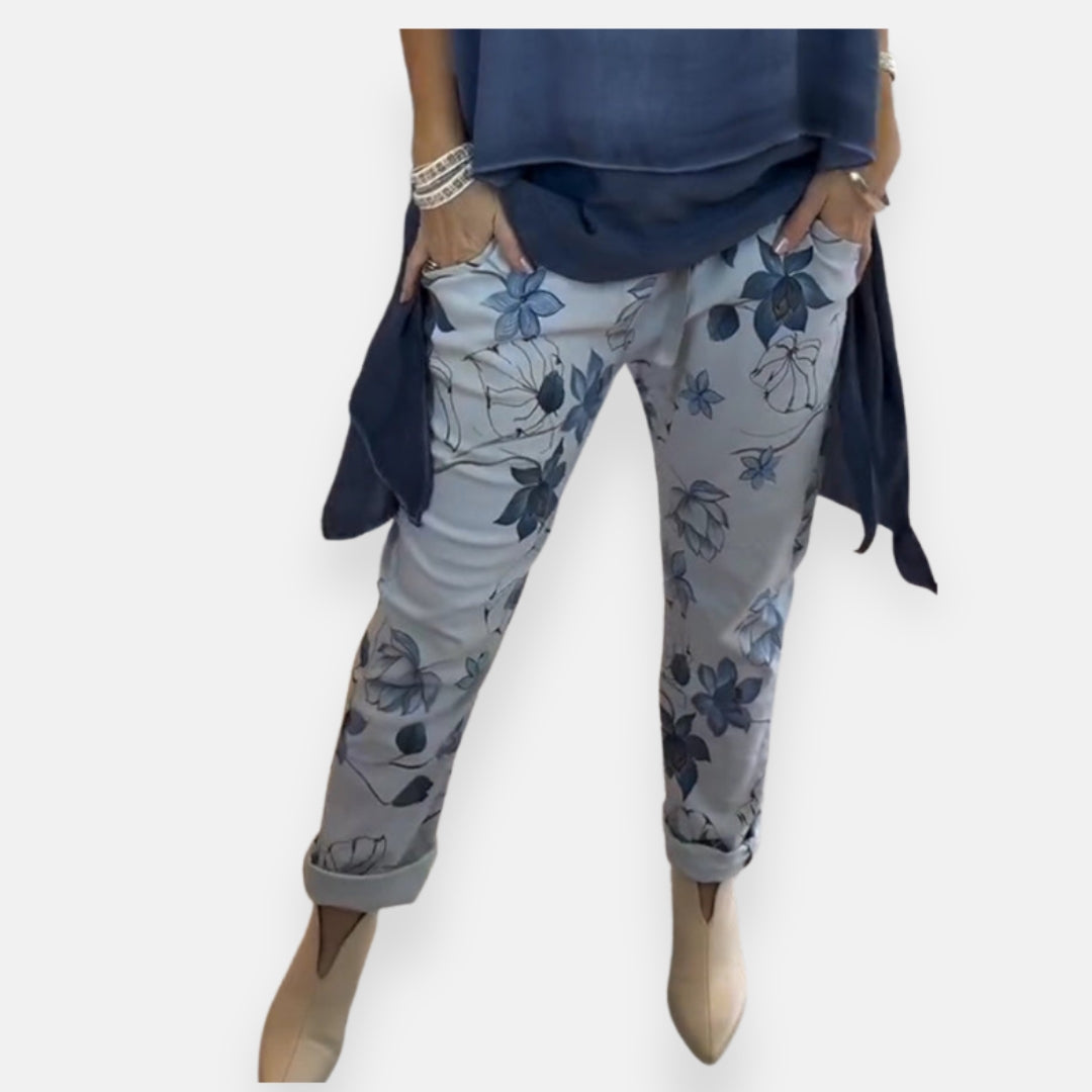 Zoeline | Pantalon fluide à imprimé floral