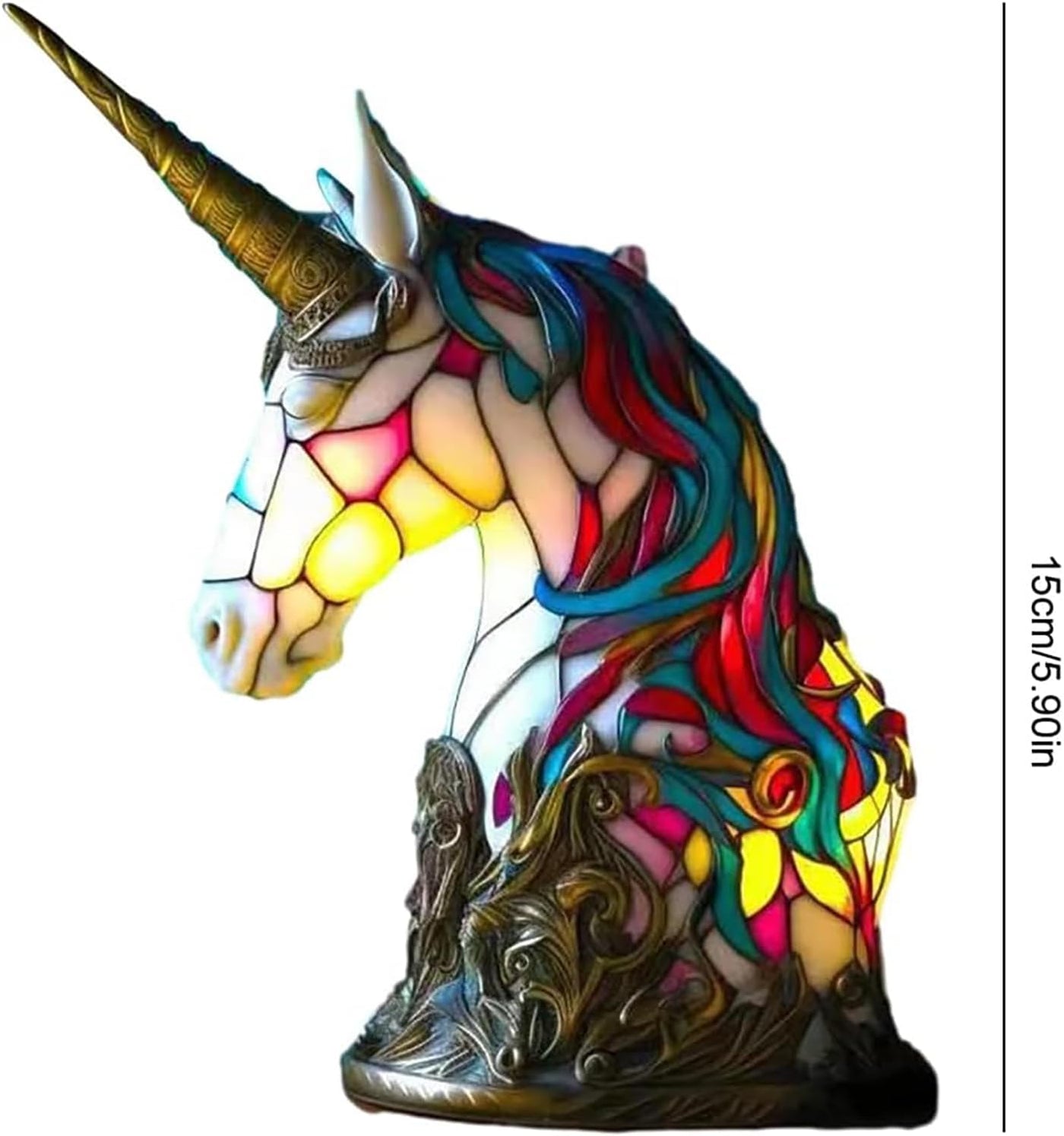 Stained Glass Unicorn Lamp