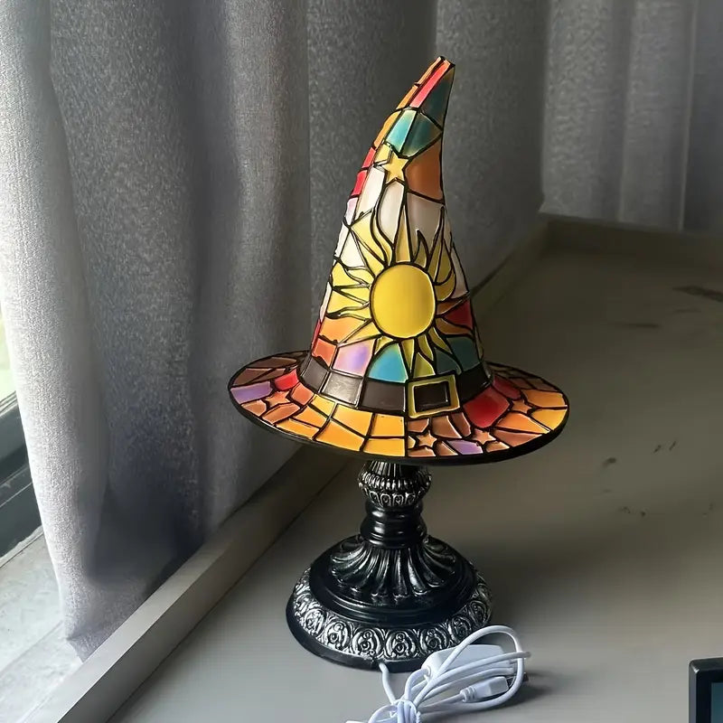 Witch Hat Stained Glass Lamp