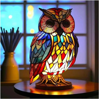 Stained Glass Owl Lamp