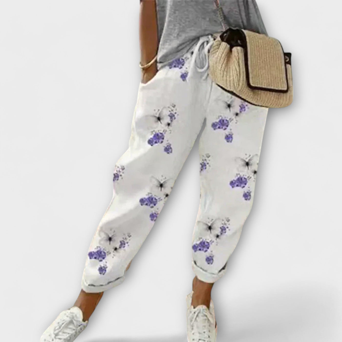 Burga v Pantalon en Coton-Lin Confortable