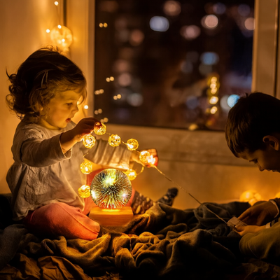 3D Fireworks Crystal Globe Lamp