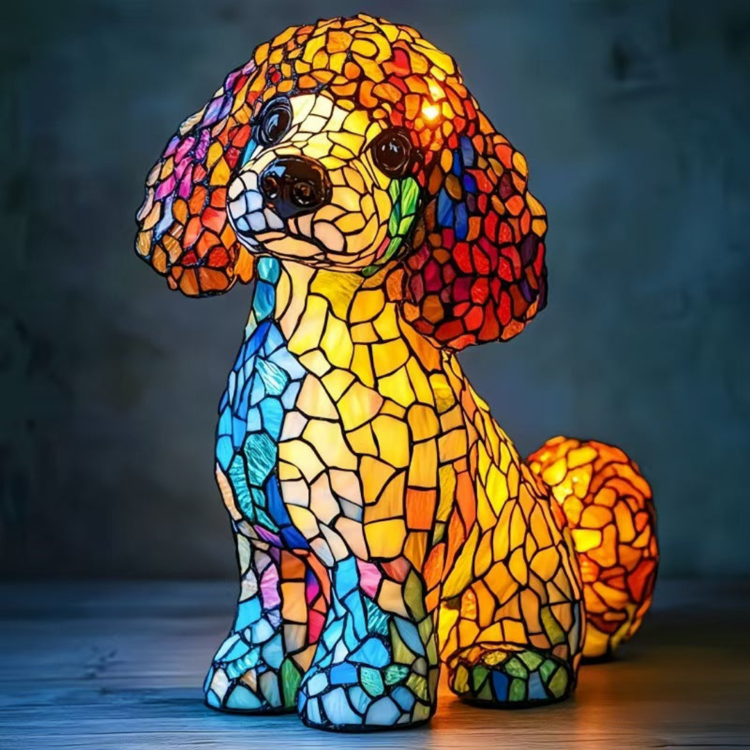 Glass Poodle Lamp