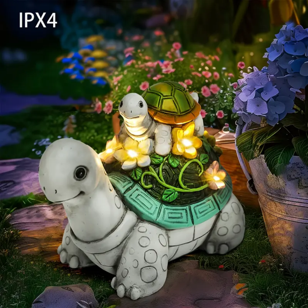 Stained Glass Glow Turtle Family Lamp