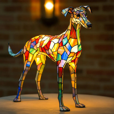 Stained Glass Greyhound Lamp
