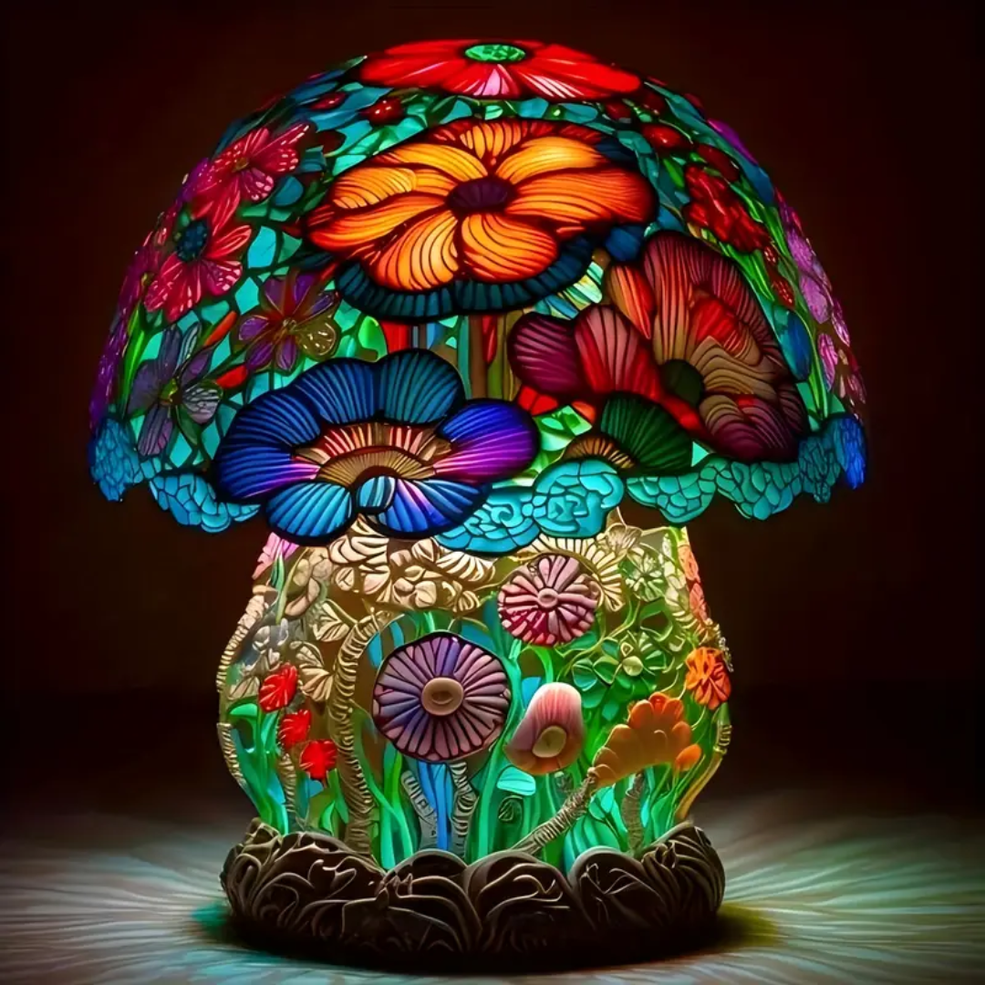 Stained Glass Mushroom Lamp