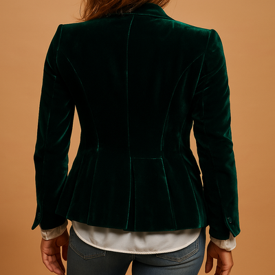 Elvaria™ - Blazer rétro slim fit avec revers et poches pour femmes